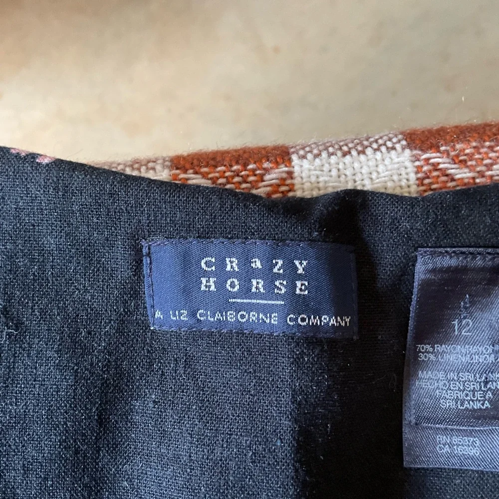 Crazy Horse by Liz Claiborne Floral Black Dress. Linen blend. Size 12 - Picture 8 of 10